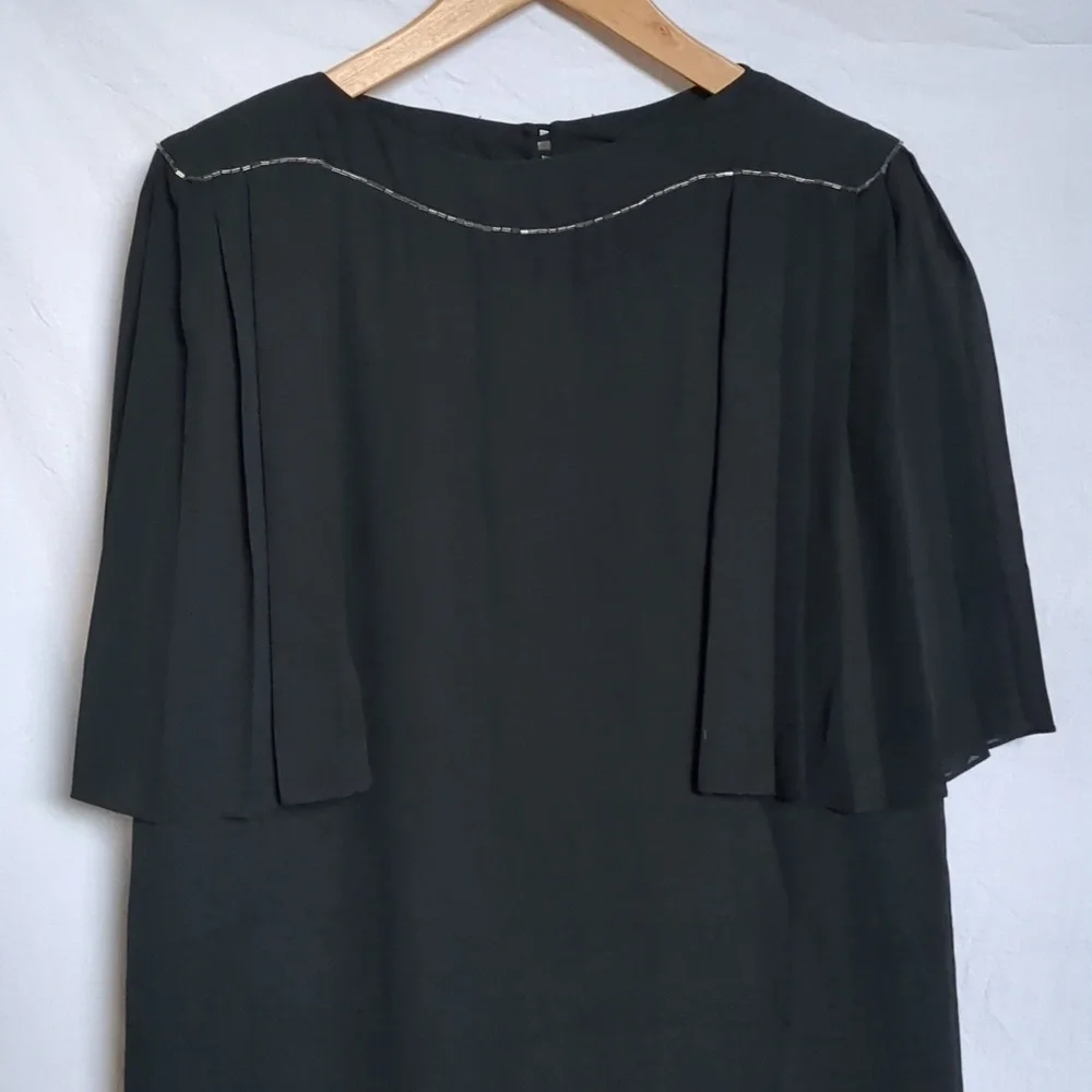 Tobi dress vintage Black cutout beaded sz Small - Picture 3 of 12